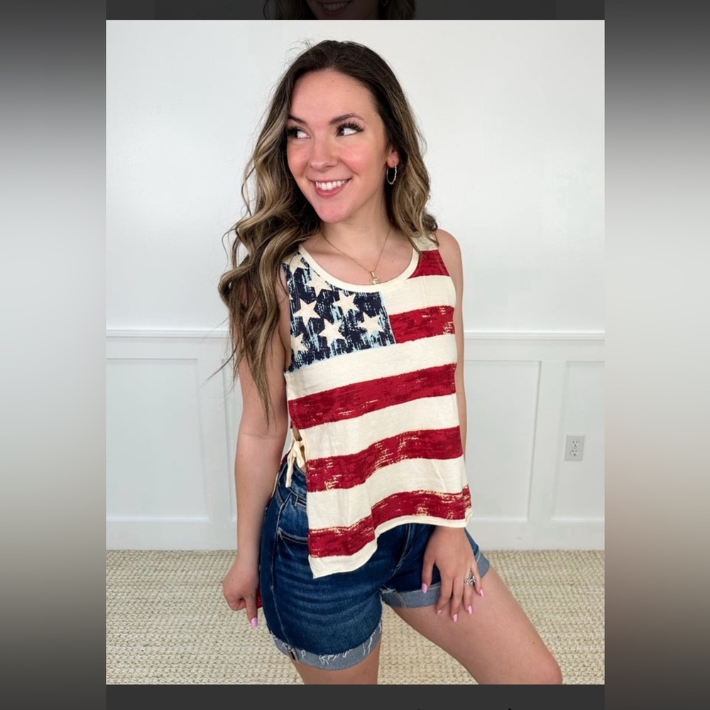 American flag tie shirt
